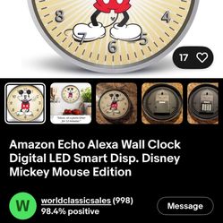 Mickey Mouse Amazon Clock