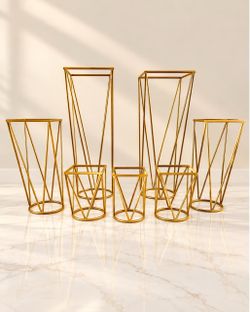 💛LUXURY GOLD GEOMETRIC PEDESTAL STANDS💛