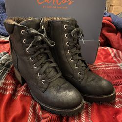 Ladies Boots Carlos Santana Glinda Black Size 6.5/7