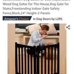 Solid Hardwood Freestanding Pet Gate Wooden Dog Gates for Doorways Nature Wood Dog Gates