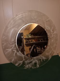 Frosted Round Mirror