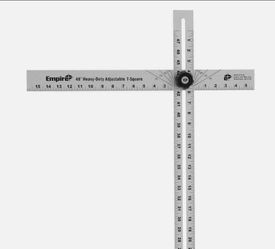Empire 48" Heavy-Duty Adjustable T-Square Aluminum Drywall Framing Square 419-48
