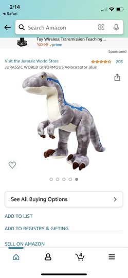 4ft Tall Blue Velociraptor