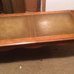 Leather Top Coffee Table