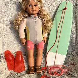my generation doll- beach girl with surfboard 