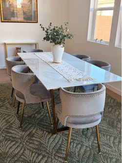MARBLE TOP DINING TABLE