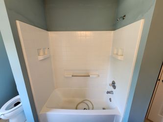 White Bathtub Shower Combo Unit