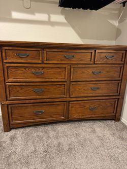 Solid Wood Dresser with 9 Drawers