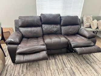Brown Faux Leather Sofa/Couch