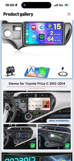 Car stereo for toyota prius c