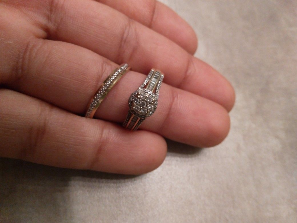 Engagement Ring With Wedding Ring Set For Women