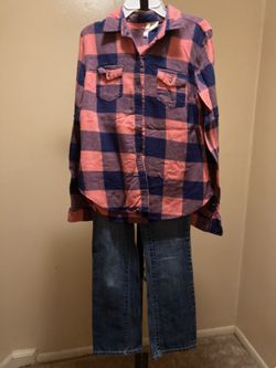 Kids size 10 jeans and shirt