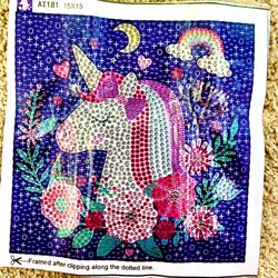 Unicorn, Rainbows & Flowers Diamond Art Painting Kit