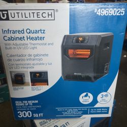 Utilitech 1500-Watt Infrared quartz Cabinet Indoor Electric Space Heater with Thermostat with Remote