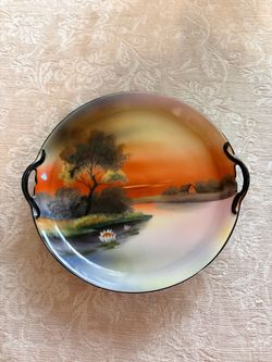 Old Noritake Tree in the Meadow Hand painted dish