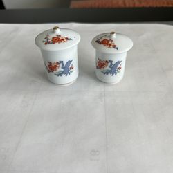 Miniature Dollhouse Porcelain Canisters