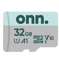 Flash Memory Card ONN. 32GB Class 10 U1 MicroSDHC Flash Memory Card for smartphones tablets drones  Digital cameras computers Sony  Nintendo switch 