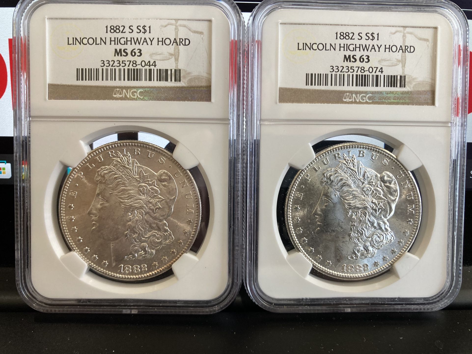 1882 S Morgan Silver Dollar’s Ngc Ms63 