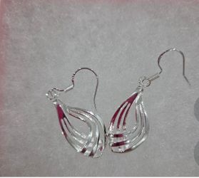Silver Teardrop Dangle Earrings