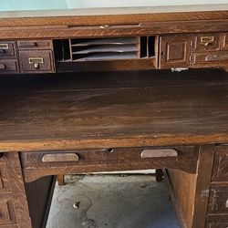 Antique Solid Rolltop Office