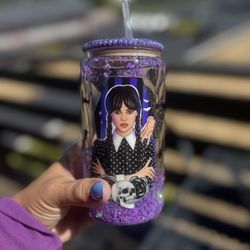 Wednesday Addams Glass Custom Cup