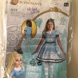 Disney Descendants Alice In Wonderland Halloween Costume Size 4-6X