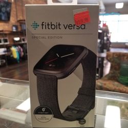 New. Unused. Fitbit Versa Special Edition small and large charcoal woven band & black band