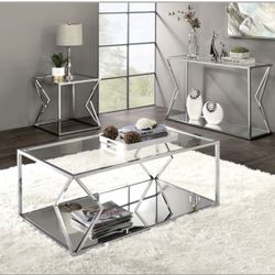 3pcs Modern Coffee Table Console Table And Side Table $50 Down With Financing 
