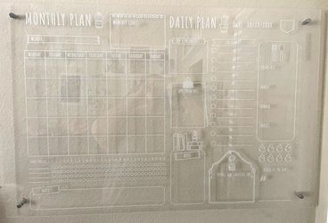 Engraved Acrylic Wall Calendar 36" x 24", 1/4" thick, Smooth Finish