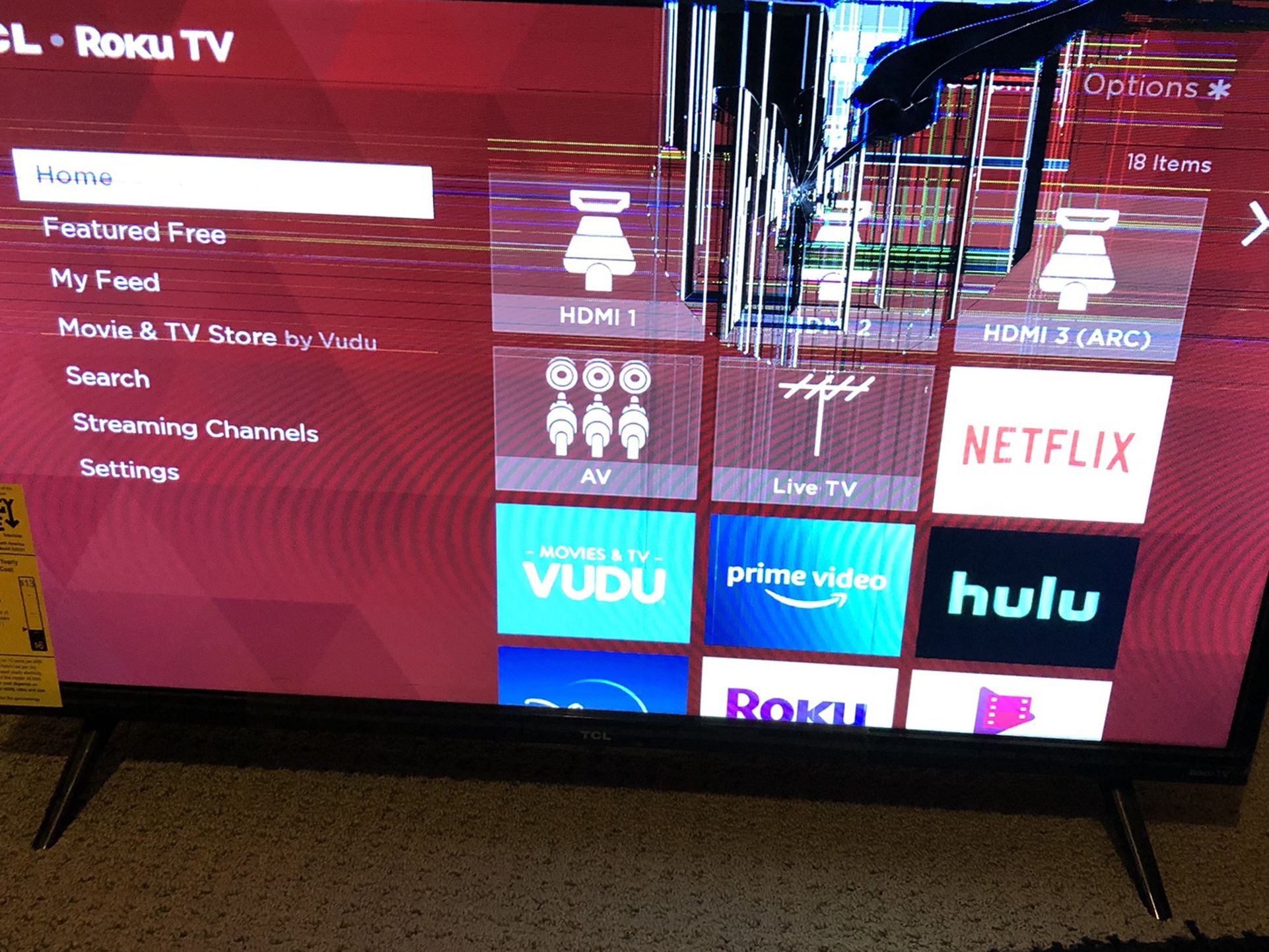 Barley Used TCL Roku Tv , Broken Screen Can Be Fixed!