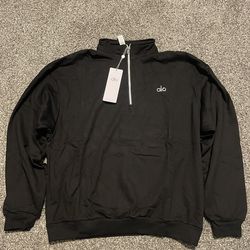 Alo Yoga Black Essential Quarter-Zip Pullover