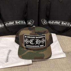 Chrome Hearts Camo Hollywood Trucker Hat