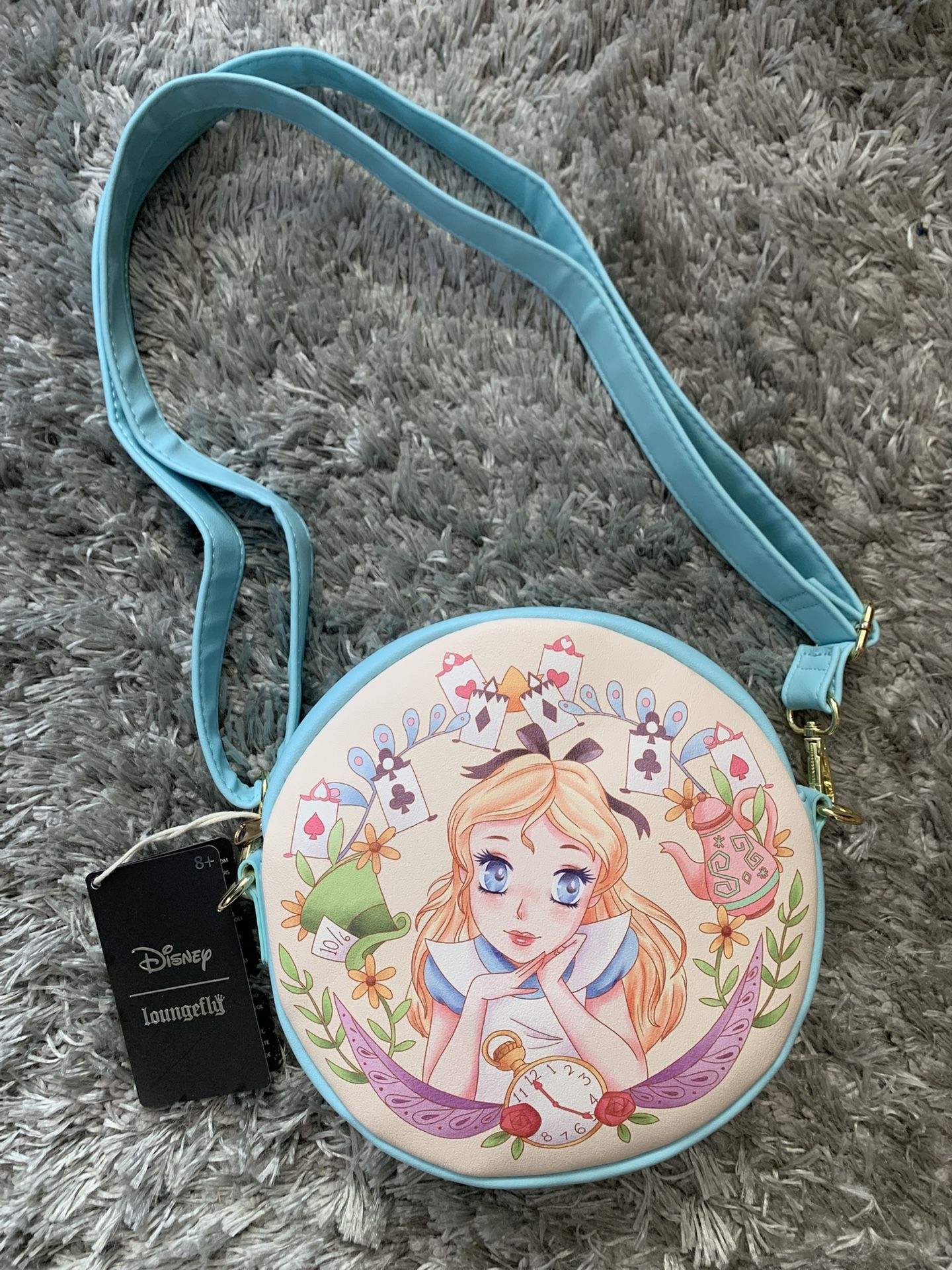 DISNEY LOUNGEFLY ALICE IN WONDERLAND CROSSBODY PURSE - NWT