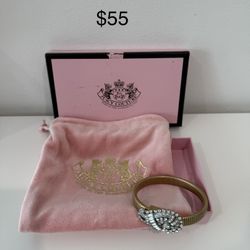Vintage Y2K Juicy Couture crystal cuff bracelet with box