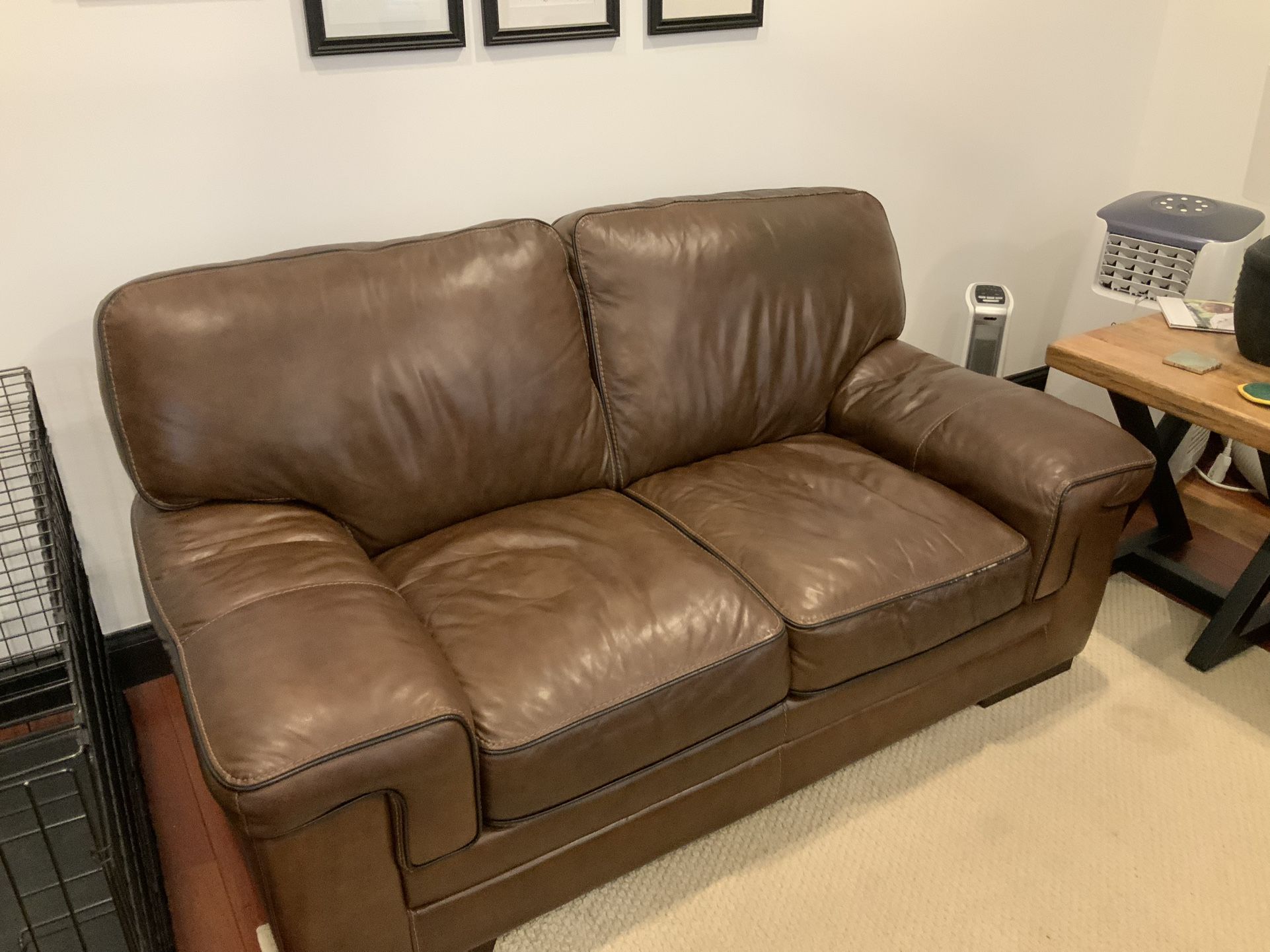 Brown Leather Sofa And Loveseat