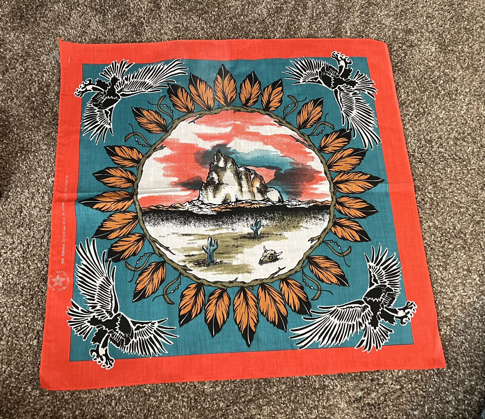 4 Vintage Bandannas / Handkerchiefs