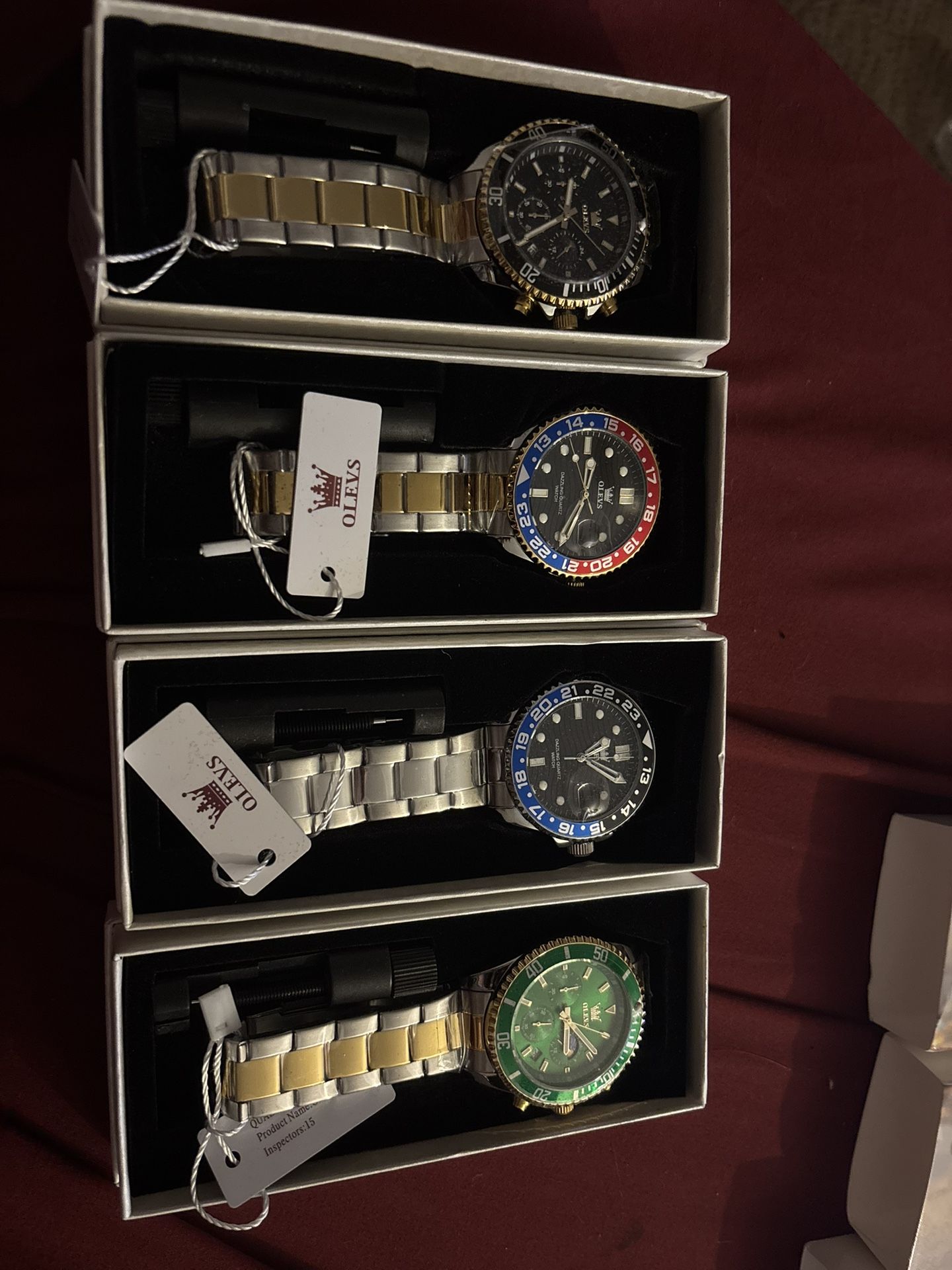 Men’s Olevs Timepieces Stainless Steel Quartz Dazzling Fashion