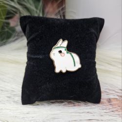 Bunny rabbit White Karate cartoon Metal Enamel Pin Gold Backing Lapel Backpack Hat Brooch approximate 1"