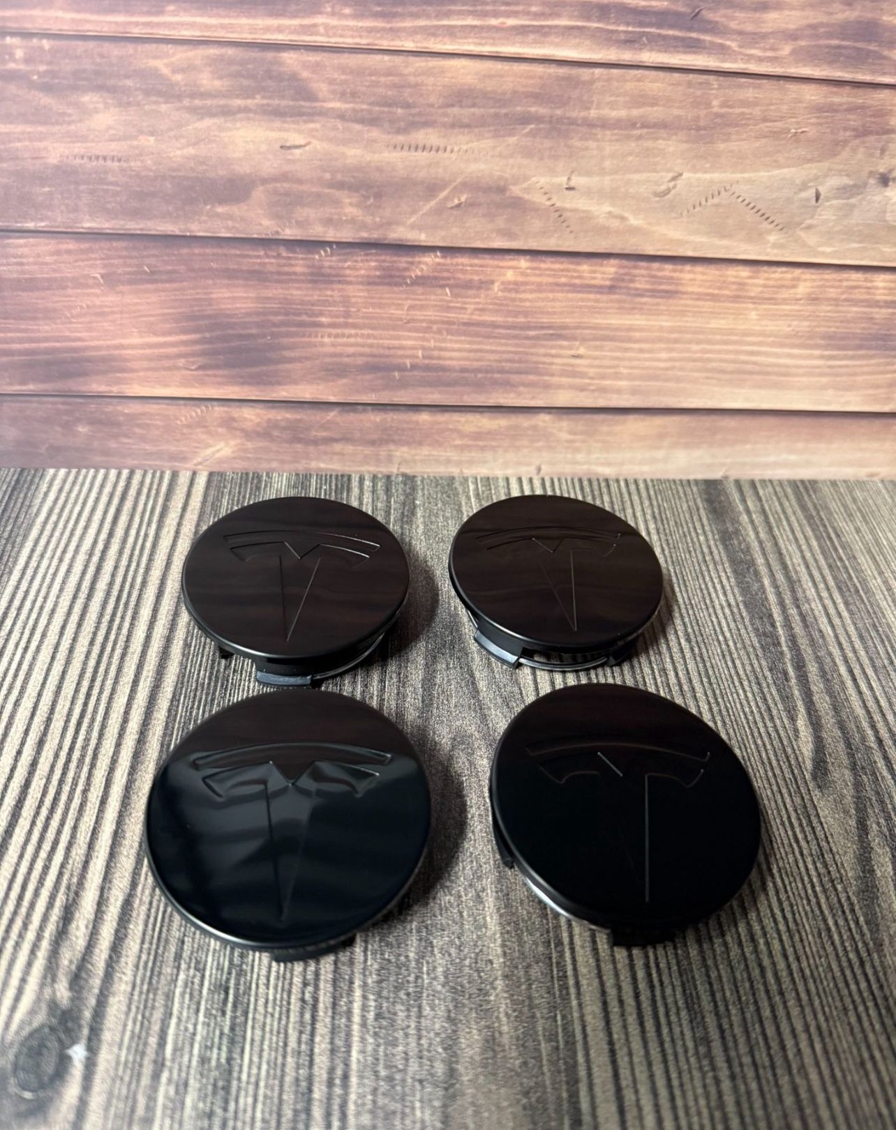 SET OF 4 TESLA Black 56 mm Wheel Rim Center Caps