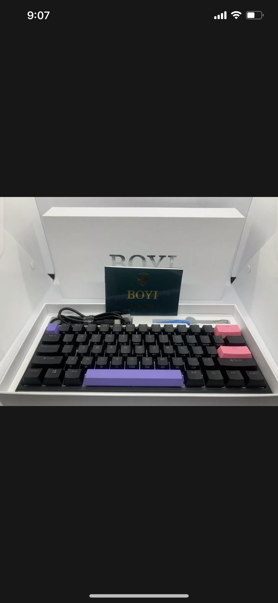 BOYI 60% Mechanical Gaming Keyboard,BOYI 61 Mini RGB Cherry MX Switch PBT Keycap