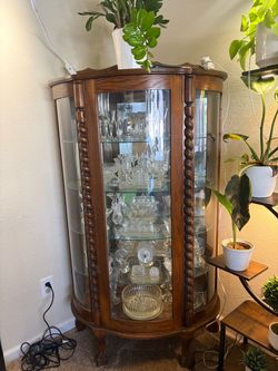 Wood china cabinet