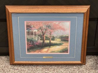 Thomas Kinkade "Morning Dogwood" Double-Matted and Framed Print