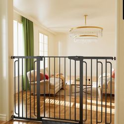 Extra Tall Baby Gate 36 Inch Wide Safety Gate for Stairs Doorways Hallways Black