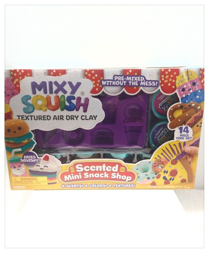 Mixy Squish 'Scented Mini Snack Shop' Textured Air Dry Clay *NIB