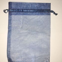 Navy Blue, Organza, Fabric Bags - 5x7