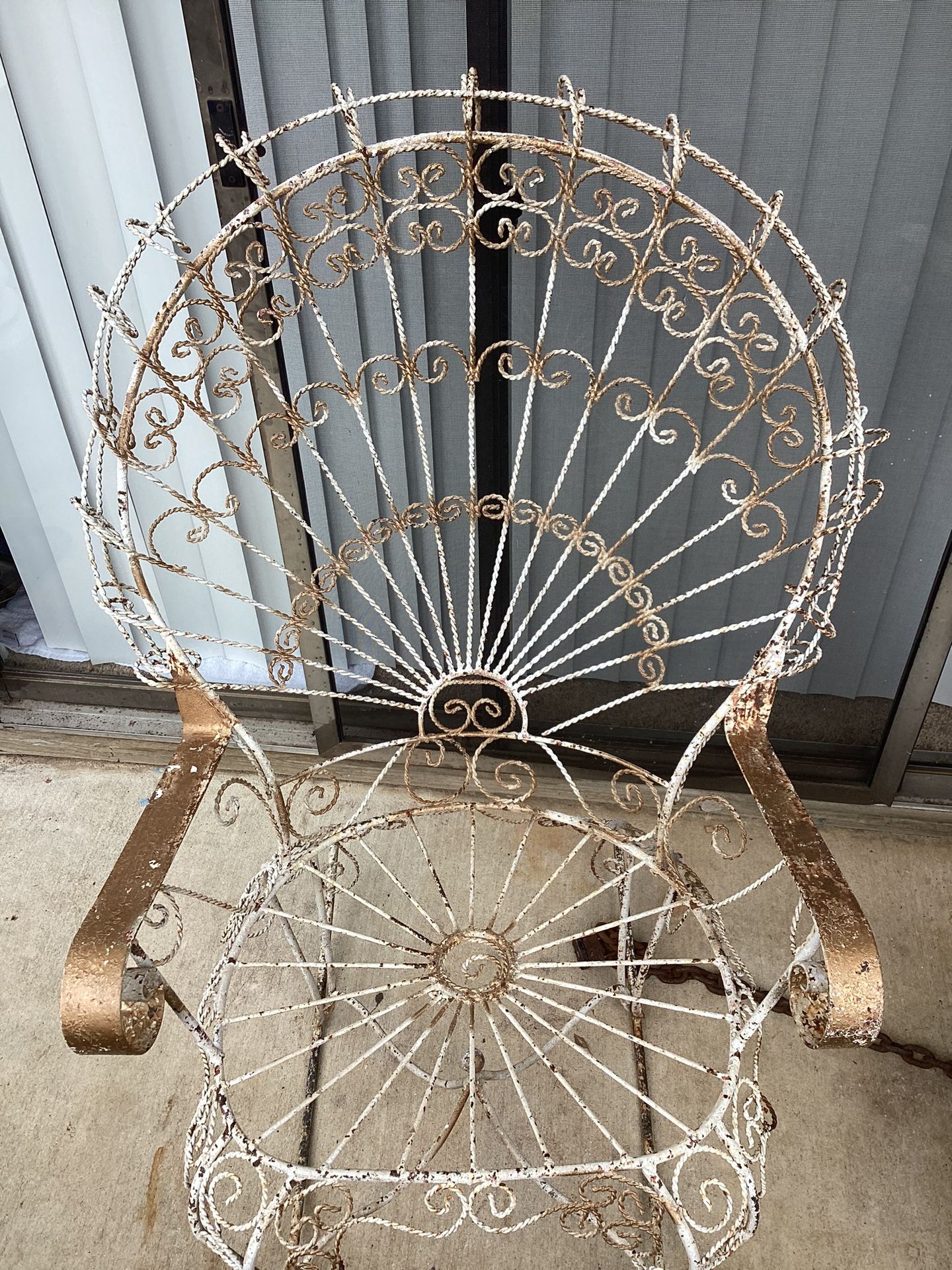  Vintage Peacock Creole Iron Rocking Chairs