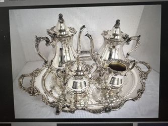 Wallace Royal Rose Silver plate 5 Piece tea And Coffee Set