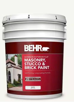 5 gal. White Satin Latex Masonry, Stucco and Brick Paint
