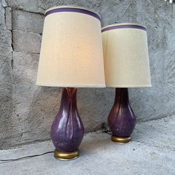 Vintage Mid Century Modern Pair of Ceramic Lamps