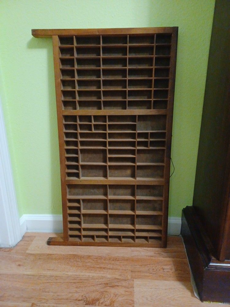 Vintage Printers Drawer Antique Wooden Tray